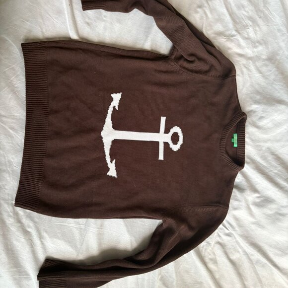 United Colors of Benetton Brown Anchor Sweater - Nautical Knit - Picture 2 of 3